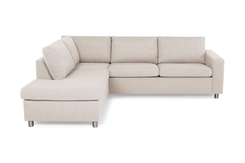 Crazy 3-sits Vänstervänd L-formad Schäslongsoffa i Tyg - Beige - Möbler - Soffa - Divansoffor & schäslongsoffa