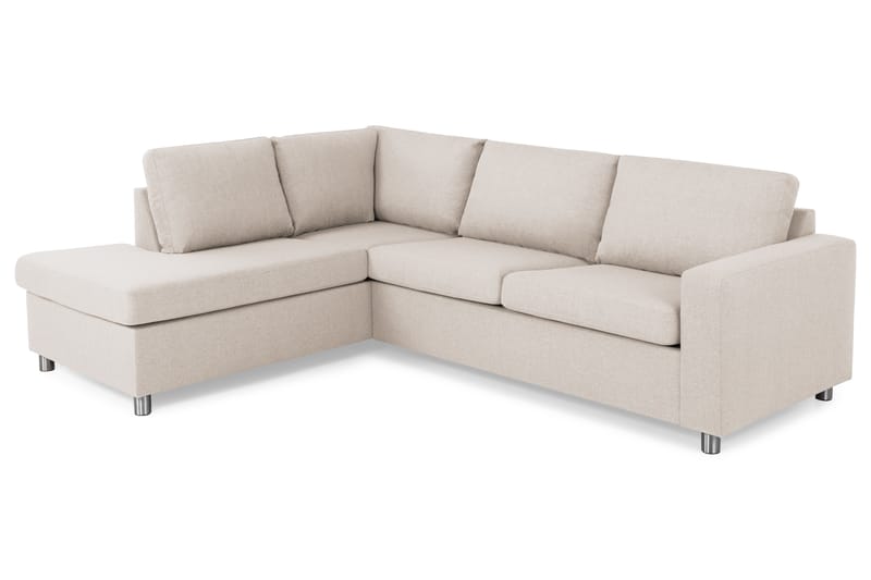 Crazy 3-sits Vänstervänd L-formad Schäslongsoffa i Tyg - Beige - Möbler - Soffa - Divansoffor & schäslongsoffa