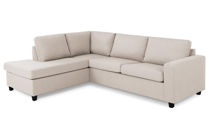 Crazy 3-sits Vänstervänd L-formad Schäslongsoffa i Tyg - Beige - Möbler - Soffa - Divansoffor & schäslongsoffa