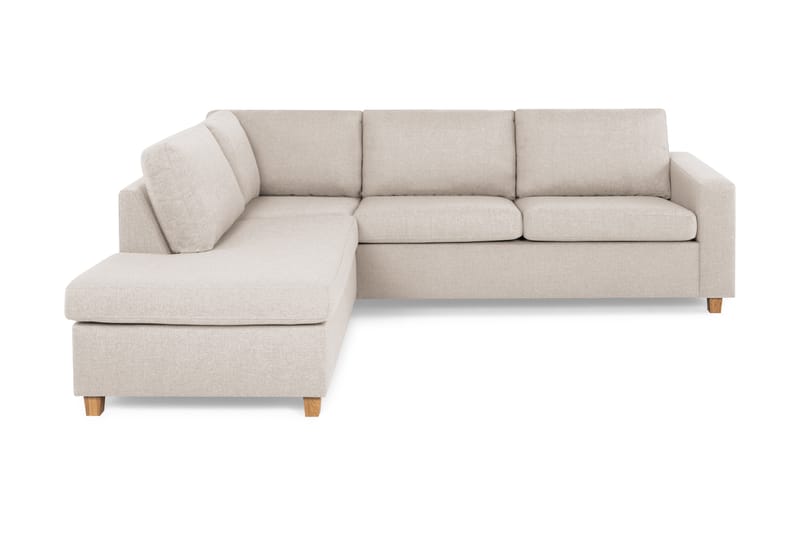 Crazy 3-sits Vänstervänd L-formad Schäslongsoffa i Tyg - Beige - Möbler - Soffa - Divansoffor & schäslongsoffa