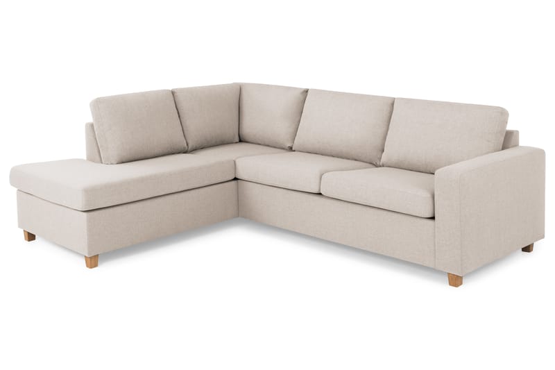 Crazy 3-sits Vänstervänd L-formad Schäslongsoffa i Tyg - Beige - Möbler - Soffa - Divansoffor & schäslongsoffa