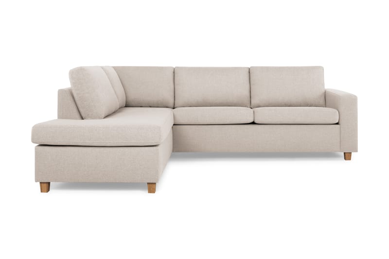 Crazy 3-sits Vänstervänd L-formad Schäslongsoffa i Tyg - Beige - Möbler - Soffa - Divansoffor & schäslongsoffa
