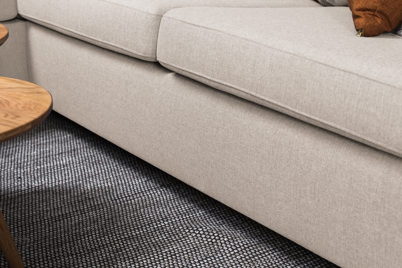 Crazy 3-sits Vänstervänd L-formad Schäslongsoffa i Tyg - Beige - Möbler - Soffa - Divansoffor & schäslongsoffa