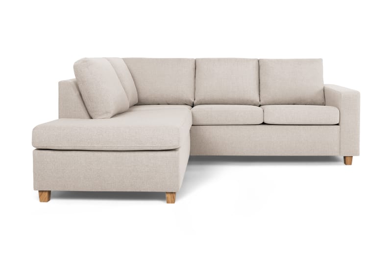 Crazy 3-sits Vänstervänd L-formad Schäslongsoffa i Tyg - Beige - Möbler - Soffa - Divansoffor & schäslongsoffa