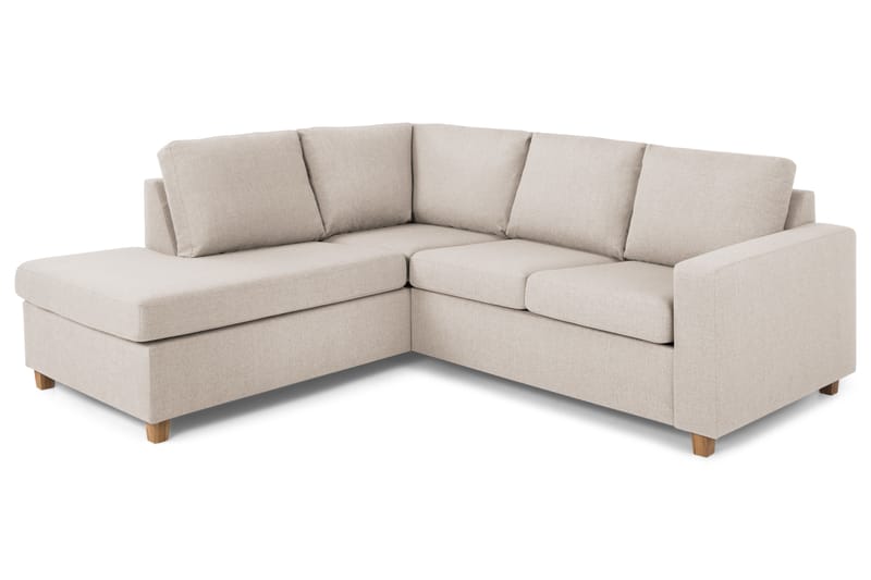 Crazy 3-sits Vänstervänd L-formad Schäslongsoffa i Tyg - Beige - Möbler - Soffa - Divansoffor & schäslongsoffa