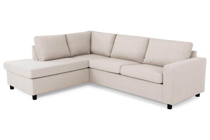 Crazy 3-sits Vänstervänd L-formad Schäslongsoffa i Tyg - Beige - Möbler - Soffa - Divansoffor & schäslongsoffa