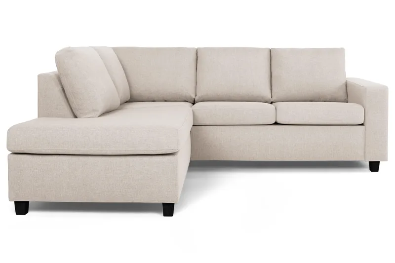Crazy 3-sits Vänstervänd L-formad Schäslongsoffa i Tyg - Beige - Möbler - Soffa - Divansoffor & schäslongsoffa - 2 sits soffa med divan