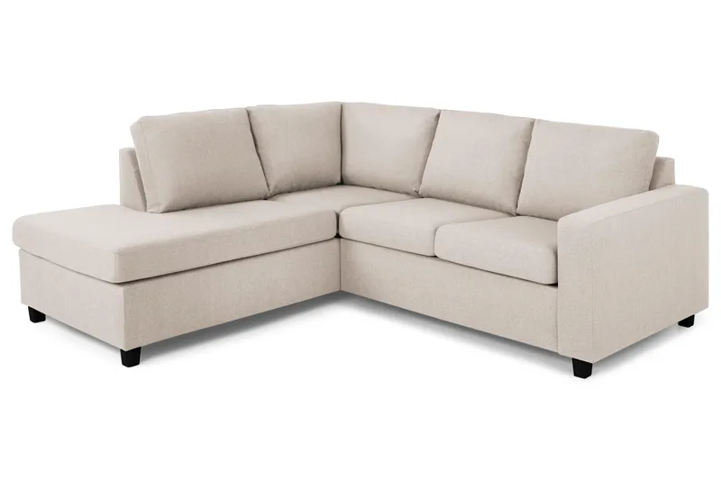 Crazy 3-sits Vänstervänd L-formad Schäslongsoffa i Tyg - Beige - Möbler - Soffa - Divansoffor & schäslongsoffa - 2 sits soffa med divan