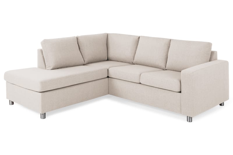 Crazy 3-sits Vänstervänd L-formad Schäslongsoffa i Tyg - Beige - Möbler - Soffa - Divansoffor & schäslongsoffa