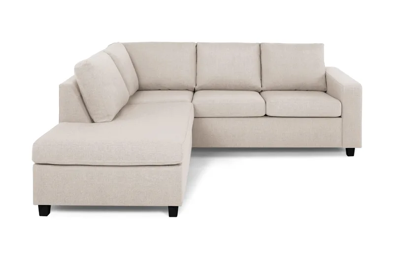 Crazy 3-sits Vänstervänd L-formad Schäslongsoffa i Tyg, Beige