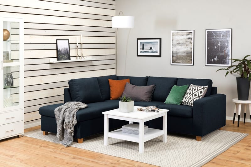 Crazy 3-sits Vänstervänd L-formad Schäslongsoffa i Tyg - Blå - Möbler - Soffa - Divansoffor & schäslongsoffa - 2 sits soffa med divan