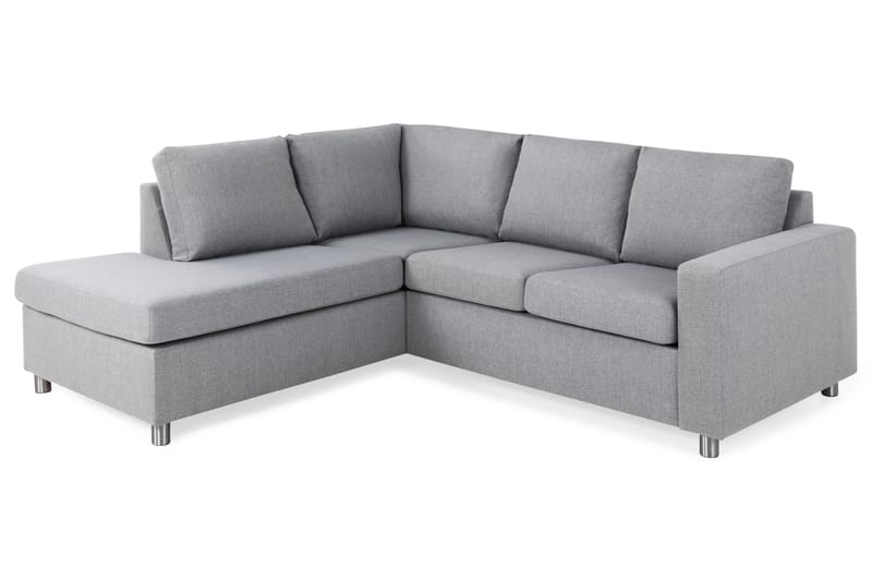 Crazy 3-sits Vänstervänd L-formad Schäslongsoffa i Tyg - Grå - Möbler - Soffa - Divansoffor & schäslongsoffa - 2 sits soffa med divan