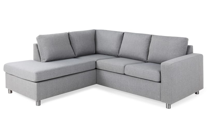Crazy 3-sits Vänstervänd L-formad Schäslongsoffa i Tyg - Grå - Möbler - Soffa - Divansoffor & schäslongsoffa
