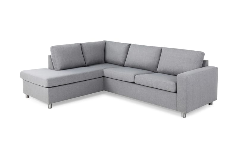 Crazy 3-sits Vänstervänd L-formad Schäslongsoffa i Tyg - Grå - Möbler - Soffa - Divansoffor & schäslongsoffa