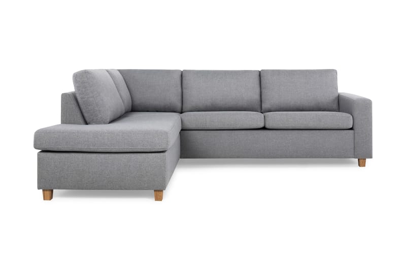 Crazy 3-sits Vänstervänd L-formad Schäslongsoffa i Tyg - Grå - Möbler - Soffa - Divansoffor & schäslongsoffa