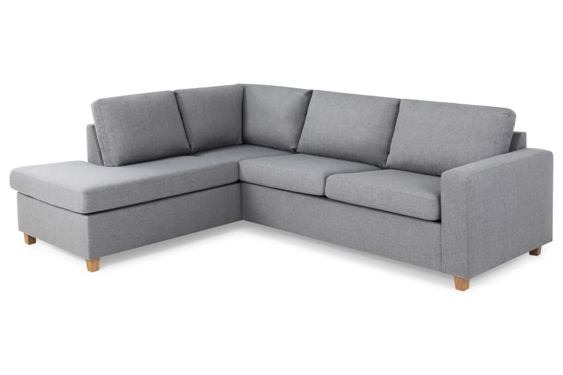 Crazy 3-sits Vänstervänd L-formad Schäslongsoffa i Tyg - Grå - Möbler - Soffa - Divansoffor & schäslongsoffa