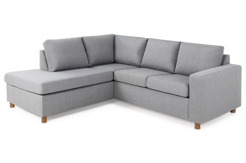 Crazy 3-sits Vänstervänd L-formad Schäslongsoffa i Tyg - Grå - Möbler - Soffa - Divansoffor & schäslongsoffa