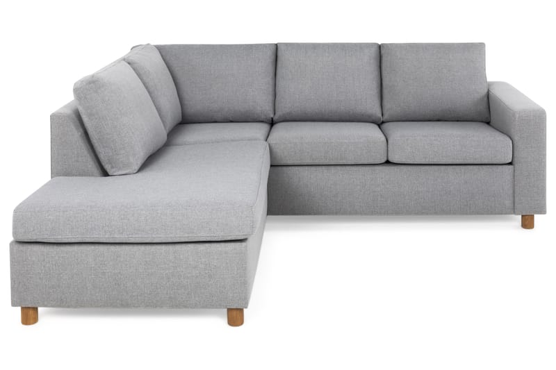 Crazy 3-sits Vänstervänd L-formad Schäslongsoffa i Tyg - Grå - Möbler - Soffa - Divansoffor & schäslongsoffa