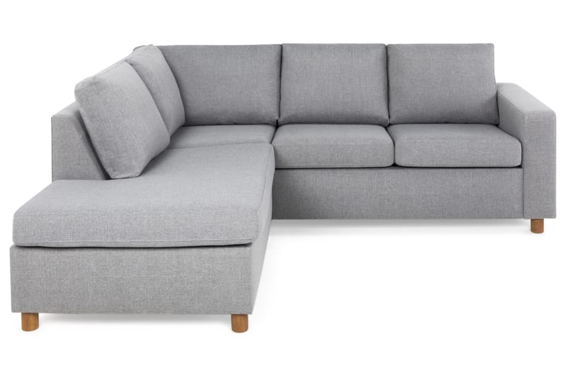 Crazy 3-sits Vänstervänd L-formad Schäslongsoffa i Tyg, Grå