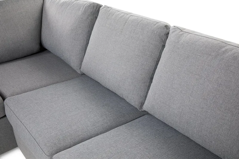 Crazy 3-sits Vänstervänd L-formad Schäslongsoffa i Tyg - Grå - Möbler - Soffa - Divansoffor & schäslongsoffa - 2 sits soffa med divan