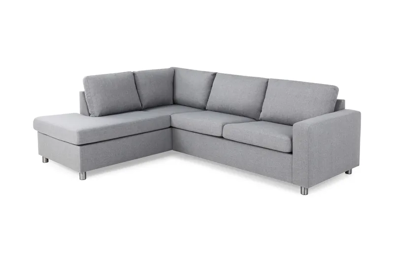 Crazy 3-sits Vänstervänd L-formad Schäslongsoffa i Tyg - Grå - Möbler - Soffa - Divansoffor & schäslongsoffa - 3 sits soffa med divan