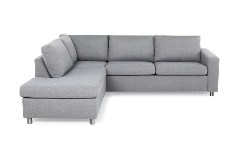 Crazy 3-sits Vänstervänd L-formad Schäslongsoffa i Tyg, Grå