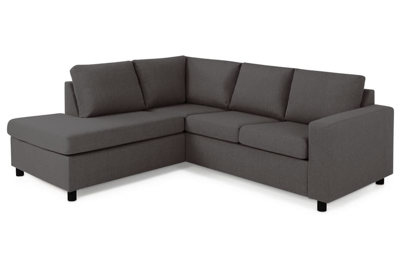 Crazy 3-sits Vänstervänd L-formad Schäslongsoffa i Tyg - Mörkgrå - Möbler - Soffa - Divansoffor & schäslongsoffa