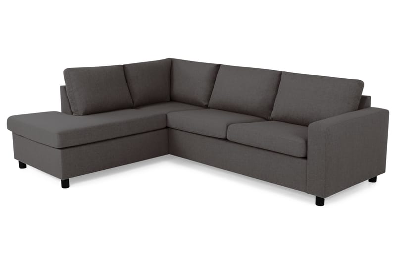 Crazy 3-sits Vänstervänd L-formad Schäslongsoffa i Tyg - Mörkgrå - Möbler - Soffa - Divansoffor & schäslongsoffa