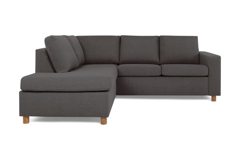 Crazy 3-sits Vänstervänd L-formad Schäslongsoffa i Tyg - Mörkgrå - Möbler - Soffa - Divansoffor & schäslongsoffa