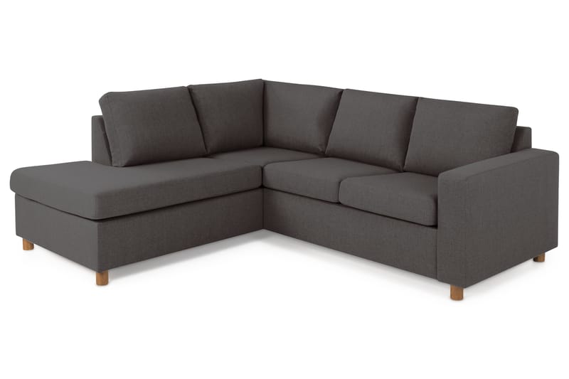 Crazy 3-sits Vänstervänd L-formad Schäslongsoffa i Tyg - Mörkgrå - Möbler - Soffa - Divansoffor & schäslongsoffa