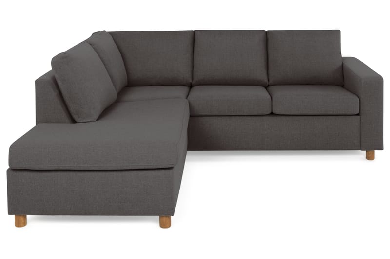 Crazy 3-sits Vänstervänd L-formad Schäslongsoffa i Tyg - Mörkgrå - Möbler - Soffa - Divansoffor & schäslongsoffa