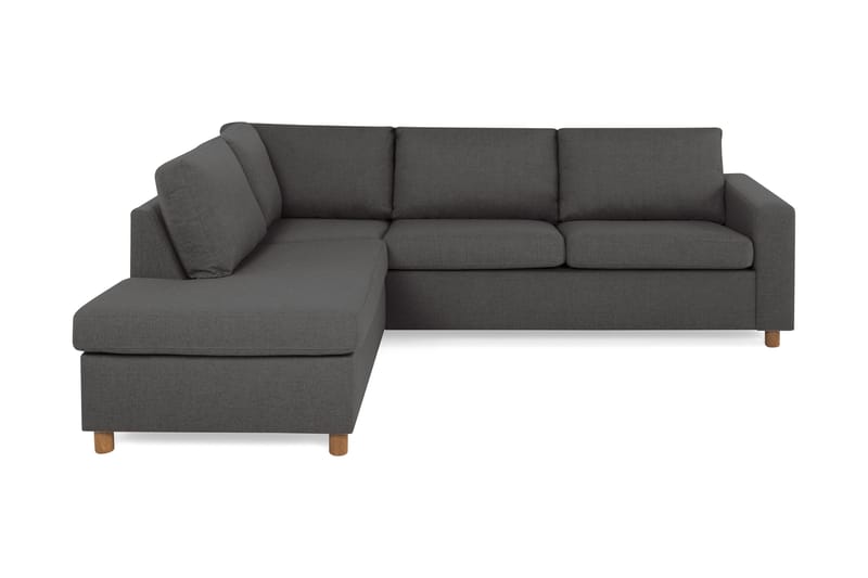 Crazy 3-sits Vänstervänd L-formad Schäslongsoffa i Tyg - Mörkgrå - Möbler - Soffa - Divansoffor & schäslongsoffa