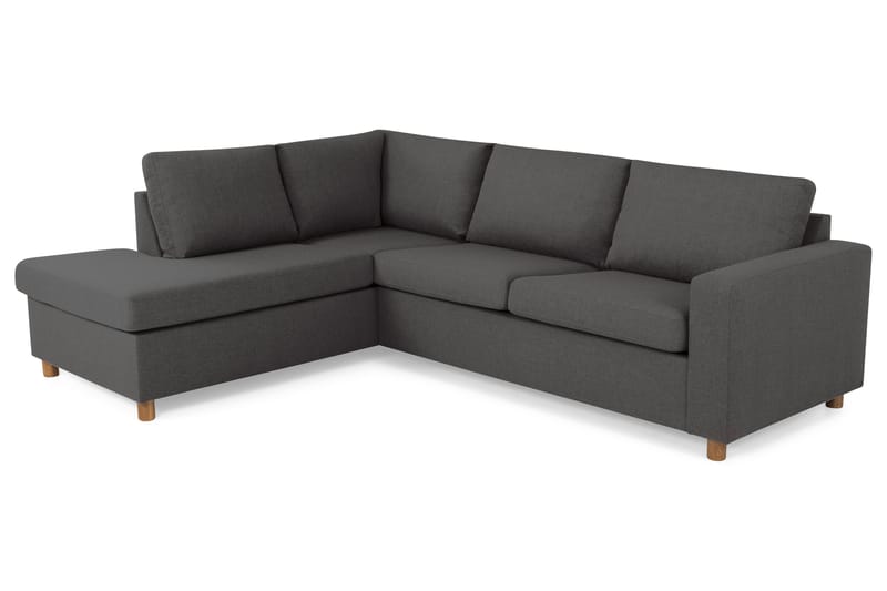 Crazy 3-sits Vänstervänd L-formad Schäslongsoffa i Tyg - Mörkgrå - Möbler - Soffa - Divansoffor & schäslongsoffa