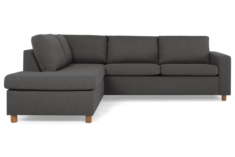 Crazy 3-sits Vänstervänd L-formad Schäslongsoffa i Tyg - Mörkgrå - Möbler - Soffa - Divansoffor & schäslongsoffa