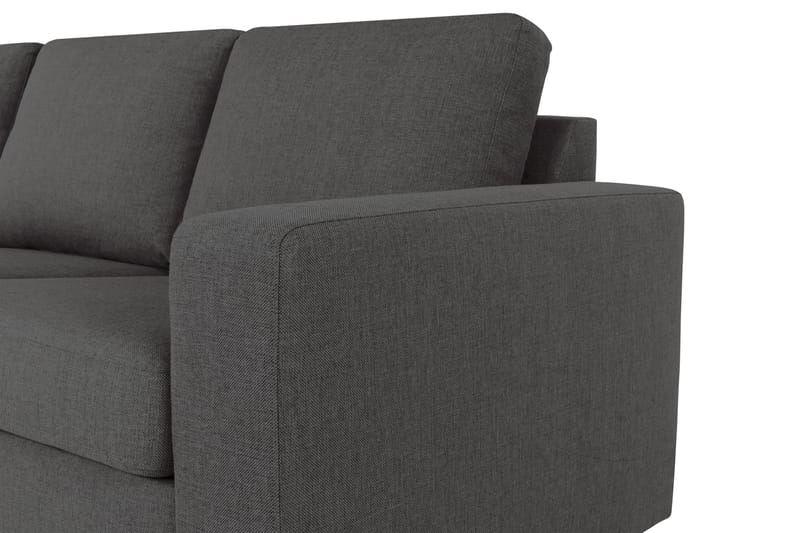 Crazy 3-sits Vänstervänd L-formad Schäslongsoffa i Tyg - Mörkgrå - Möbler - Soffa - Divansoffor & schäslongsoffa