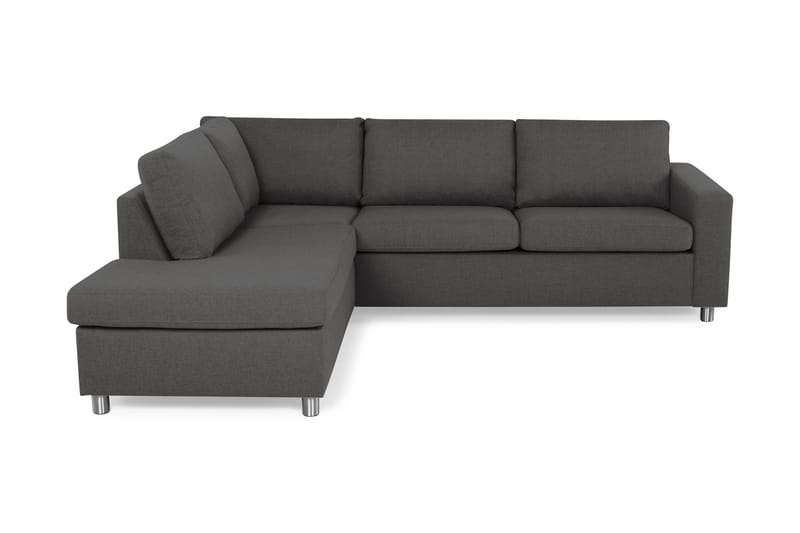 Crazy 3-sits Vänstervänd L-formad Schäslongsoffa i Tyg - Mörkgrå - Möbler - Soffa - Divansoffor & schäslongsoffa