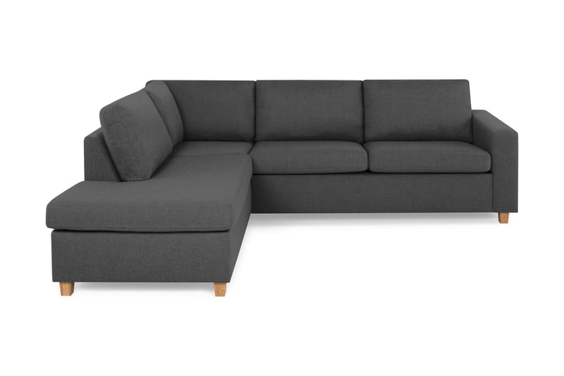 Crazy 3-sits Vänstervänd L-formad Schäslongsoffa i Tyg - Mörkgrå - Möbler - Soffa - Divansoffor & schäslongsoffa