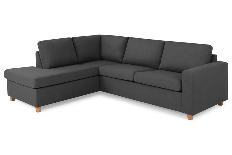 Crazy 3-sits Vänstervänd L-formad Schäslongsoffa i Tyg - Mörkgrå - Möbler - Soffa - Divansoffor & schäslongsoffa