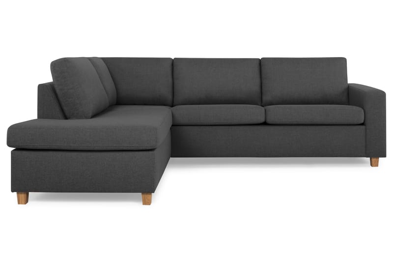 Crazy 3-sits Vänstervänd L-formad Schäslongsoffa i Tyg - Mörkgrå - Möbler - Soffa - Divansoffor & schäslongsoffa