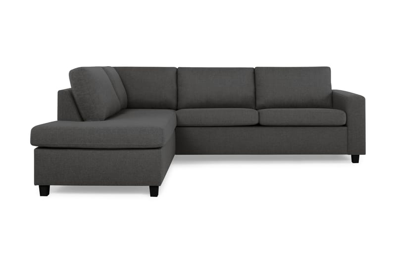 Crazy 3-sits Vänstervänd L-formad Schäslongsoffa i Tyg - Mörkgrå - Möbler - Soffa - Divansoffor & schäslongsoffa