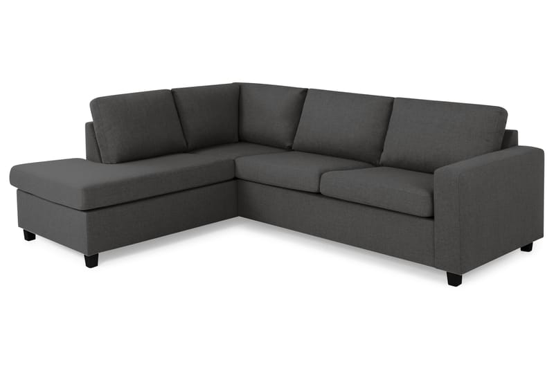 Crazy 3-sits Vänstervänd L-formad Schäslongsoffa i Tyg - Mörkgrå - Möbler - Soffa - Divansoffor & schäslongsoffa