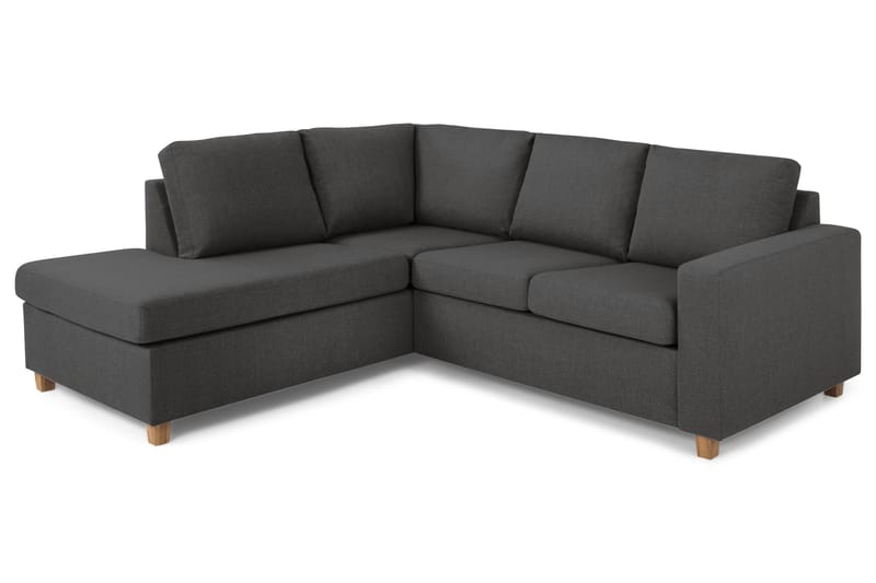 Crazy 3-sits Vänstervänd L-formad Schäslongsoffa i Tyg - Mörkgrå - Möbler - Soffa - Divansoffor & schäslongsoffa