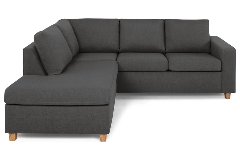 Crazy 3-sits Vänstervänd L-formad Schäslongsoffa i Tyg - Mörkgrå - Möbler - Soffa - Divansoffor & schäslongsoffa