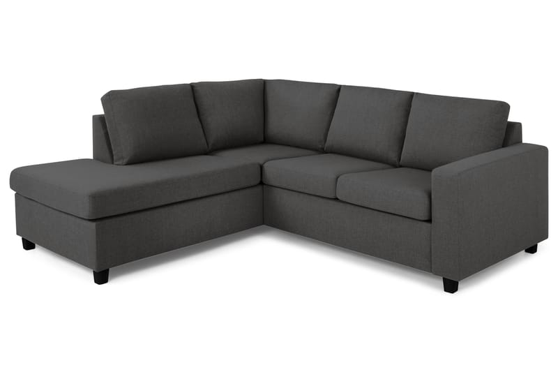 Crazy 3-sits Vänstervänd L-formad Schäslongsoffa i Tyg - Mörkgrå - Möbler - Soffa - Divansoffor & schäslongsoffa