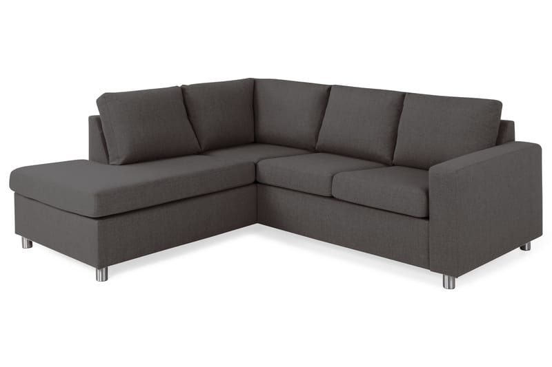 Crazy 3-sits Vänstervänd L-formad Schäslongsoffa i Tyg - Mörkgrå - Möbler - Soffa - Divansoffor & schäslongsoffa