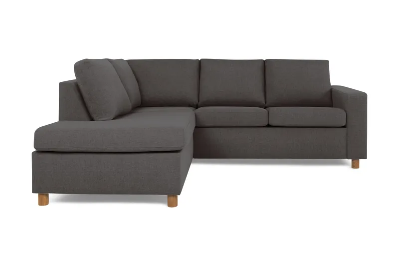 Crazy 3-sits Vänstervänd L-formad Schäslongsoffa i Tyg - Mörkgrå - Möbler - Soffa - Divansoffor & schäslongsoffa - 2 sits soffa med divan