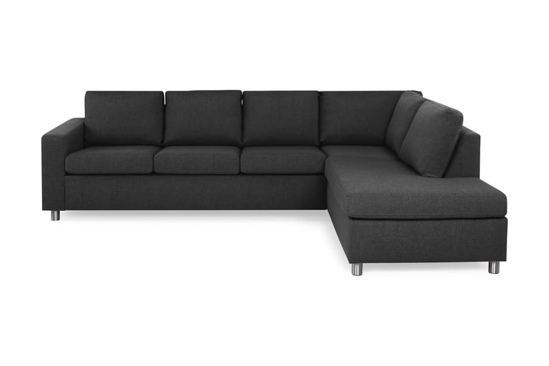 Crazy 4-sits Högervänd L-formad Schäslongsoffa i Tyg - Antracit - Möbler - Soffa - Divansoffor & schäslongsoffa