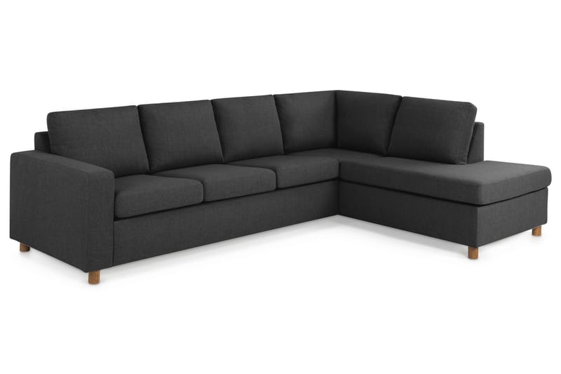 Crazy 4-sits Högervänd L-formad Schäslongsoffa i Tyg - Antracit - Möbler - Soffa - Divansoffor & schäslongsoffa