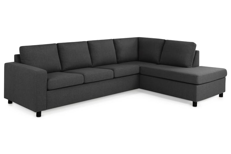 Crazy 4-sits Högervänd L-formad Schäslongsoffa i Tyg - Antracit - Möbler - Soffa - Divansoffor & schäslongsoffa