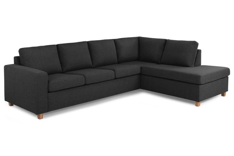 Crazy 4-sits Högervänd L-formad Schäslongsoffa i Tyg - Antracit - Möbler - Soffa - Divansoffor & schäslongsoffa